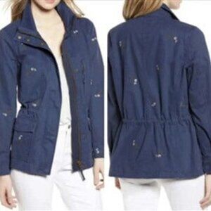 Madewell Blue Embroidered Utility Jacket